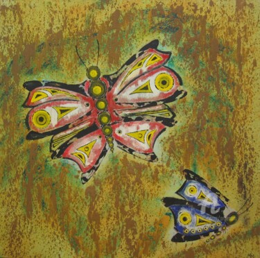 Painting titled "Papillons" by Marina Argentini, Original Artwork