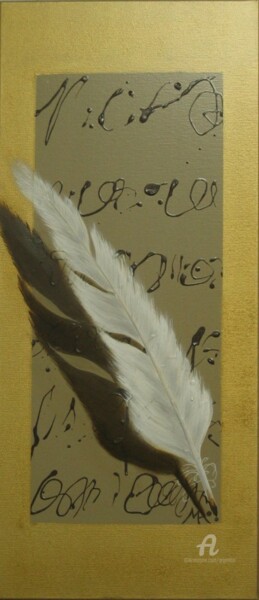 Painting titled "Plume 1" by Marina Argentini, Original Artwork