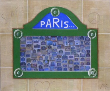 Peinture intitulée "Rues de Paris" par Marina Argentini, Œuvre d'art originale