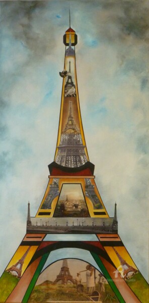 Peinture intitulée "Madame Eiffel" par Marina Argentini, Œuvre d'art originale
