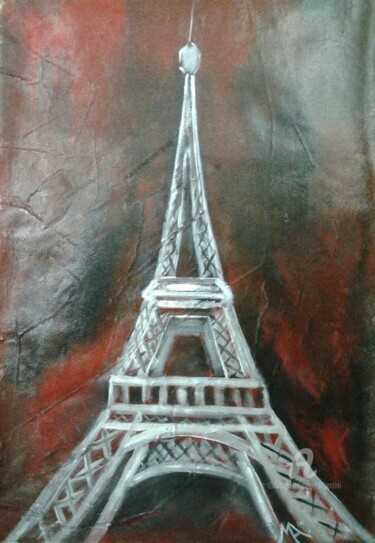 Disegno intitolato "Tour Eiffel" da Marina Argentini, Opera d'arte originale