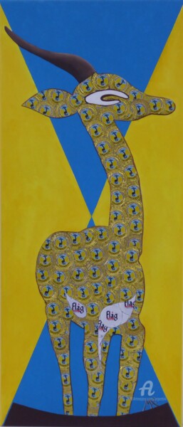 Collages titulada "La Gazelle de Dakar" por Marina Argentini, Obra de arte original, Acrílico