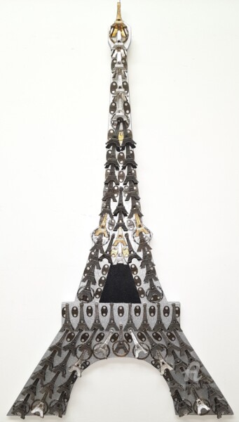 Collages getiteld "Eiffel 139" door Marina Argentini, Origineel Kunstwerk, Aluminium