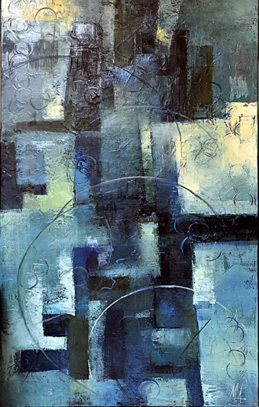 Картина под названием "Ночной город" - Александр Архипов, Подлинное произведение искусства, Масло