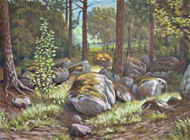 Рисунок под названием "Metsä.1" - Ari Reinikainen, Подлинное произведение искусства, Пастель
