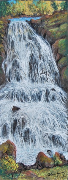 Disegno intitolato "Waterfall.2" da Ari Reinikainen, Opera d'arte originale, Pastello