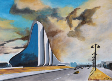 Schilderij getiteld "City-Landschaft" door Aria Artis, Origineel Kunstwerk, Acryl