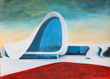 Malerei mit dem Titel "City-Landschaft II" von Aria Artis, Original-Kunstwerk, Acryl