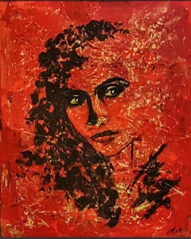 Painting titled "Porträt" by Aria Artis, Original Artwork, Acrylic