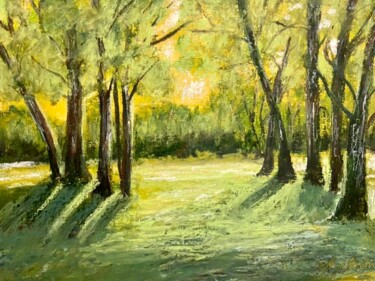 Painting titled "Landschaft" by Aria Artis, Original Artwork, Pastel