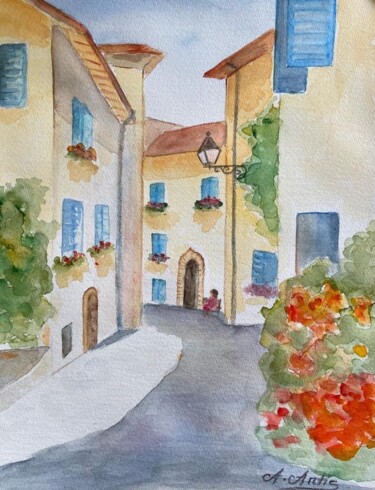 Painting titled "Impressionen" by Aria Artis, Original Artwork, Watercolor