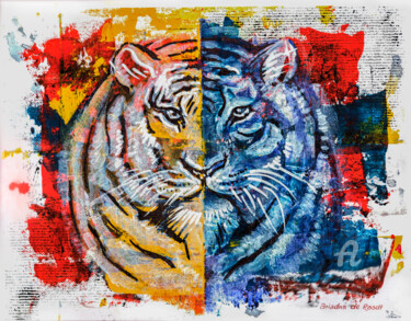 Malarstwo zatytułowany „Tiger” autorstwa Ariadna De Raadt, Oryginalna praca, Akryl