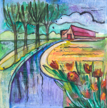 Painting titled "Small Holland 1" by Ariadna De Raadt, Original Artwork, Gouache