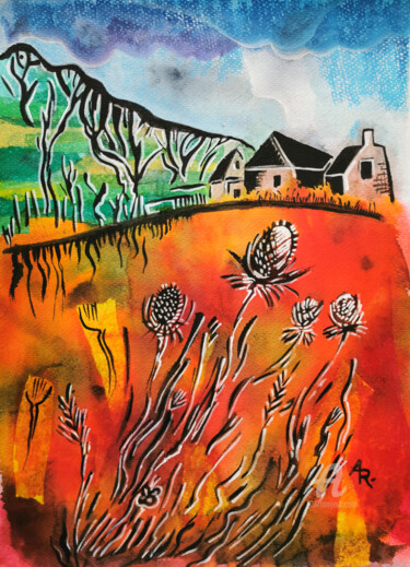 Zeichnungen mit dem Titel "Holland seasonal 3" von Ariadna De Raadt, Original-Kunstwerk, Acryl