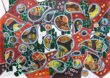 Malerei mit dem Titel "Organic Life" von Ariadna De Raadt, Original-Kunstwerk, Acryl