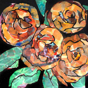 Schilderij getiteld "Roses" door Ariadna De Raadt, Origineel Kunstwerk, Acryl