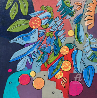 Картина под названием "Botanical Abstract 1" - Ariadna De Raadt, Подлинное произведение искусства, Акрил