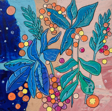 绘画 标题为“Botanical Abstract 3” 由Ariadna De Raadt, 原创艺术品, 丙烯