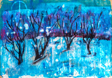 Malerei mit dem Titel "Winter Forest" von Ariadna De Raadt, Original-Kunstwerk, Acryl