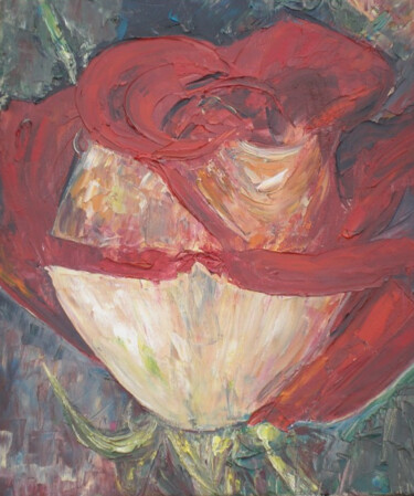 Painting titled "Rosa" by Ariadna, Original Artwork, Oil Mounted on Wood Stretcher frame