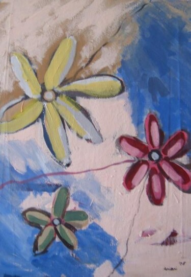 Painting titled "three flowers" by Ariani, Original Artwork