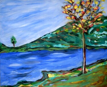 Painting titled "Pogradec Lake 1" by Ariani, Original Artwork
