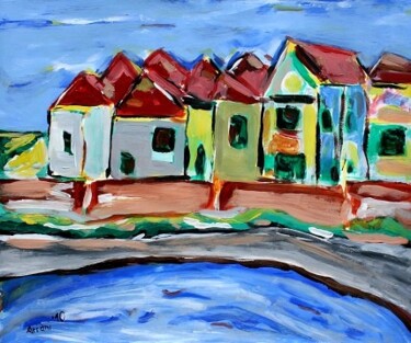 Painting titled "the houses" by Ariani, Original Artwork