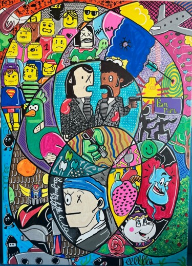 Картина под названием "Marge" - Ariane, Подлинное произведение искусства, Акрил Установлен на Деревянная рама для носилок