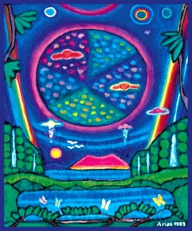 Malerei mit dem Titel "New Cosmos" von Arias, Original-Kunstwerk, Öl