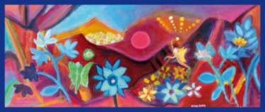 Peinture intitulée "Fantasy of Flowers" par Arias, Œuvre d'art originale, Huile
