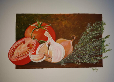 Painting titled "La Provence" by Fanny Bineau, Original Artwork, Acrylic