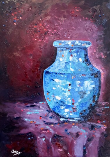绘画 标题为“Burgundy Blue” 由Arie Coetzee, 原创艺术品, 油
