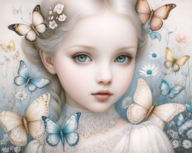 Arte digital titulada "Mirada de Mariposa" por Ariela Alez, Obra de arte original, Imagen generada por IA