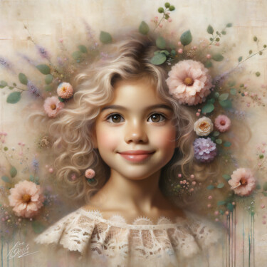 Arte digital titulada "Florecer entre Sueñ…" por Ariela Alez, Obra de arte original, Imagen generada por IA
