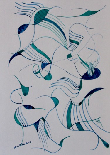 Картина под названием "Untitled 1" - Ariel Chavarro Avila, Подлинное произведение искусства, Акварель