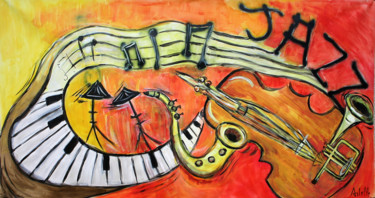 Peinture intitulée "JAZZY 6" par Arielle, Œuvre d'art originale