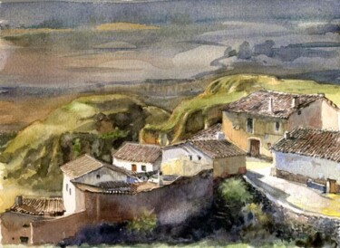 Drawing titled "La vega" by Ariette Imbert, Original Artwork, Watercolor