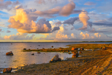 Fotografia intitulada "Sunset sea beach" por Arija Paikule, Obras de arte originais, Fotografia digital