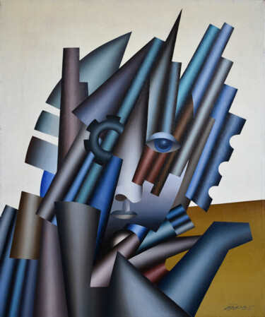 Pintura titulada "The Robot" por Arija Paikule, Obra de arte original, Oleo Montado en Bastidor de camilla de madera