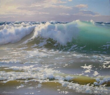 Peinture intitulée "Waves" par Arija Paikule, Œuvre d'art originale, Huile