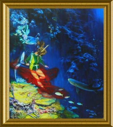 Painting titled "КРОВАВЫЕ РИФЫ" by Garik, Original Artwork, Oil