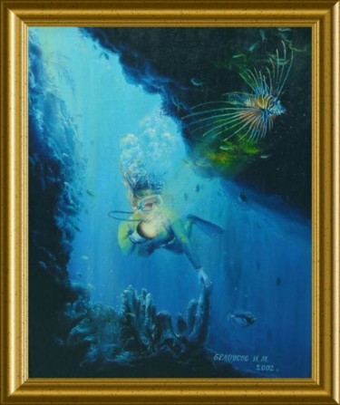Картина под названием "ПОГРУЖЕНИЕ В ТИШИНУ" - Гарик, Подлинное произведение искусства, Масло