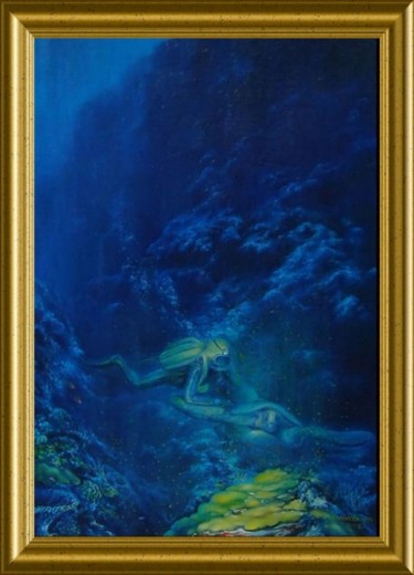 Painting titled "ГЛУБИНА" by Garik, Original Artwork, Oil