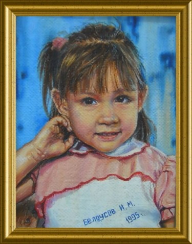 Painting titled "ПОРТРЕТ ДОЧЕРИ" by Garik, Original Artwork, Oil