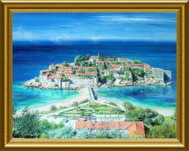 Картина под названием "остров святого стеф…" - Гарик, Подлинное произведение искусства, Масло