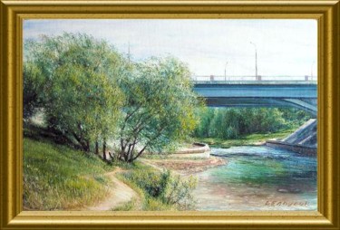 Картина под названием "витебск.река лучеса." - Гарик, Подлинное произведение искусства, Масло
