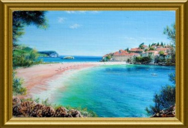 Картина под названием "вид на остров свято…" - Гарик, Подлинное произведение искусства, Масло