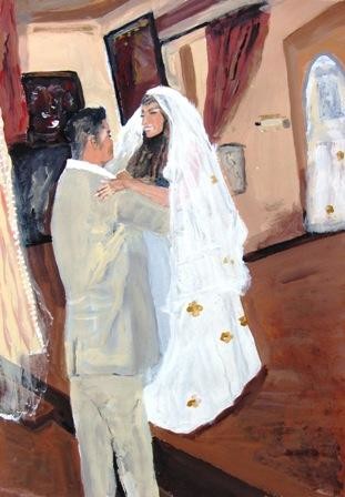 Painting titled "To get married" by Arik Sharon, Original Artwork, Oil