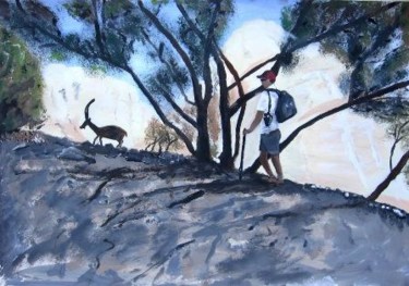 Painting titled "I walk with mountai…" by Arik Sharon, Original Artwork