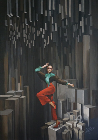 Malerei mit dem Titel "Basalt" von Arina Apostolova, Original-Kunstwerk, Acryl
